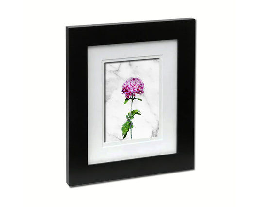 Pink Chrysanthemum Marble Texture Plants Art Wood Framed Print Wall Decor Gifts