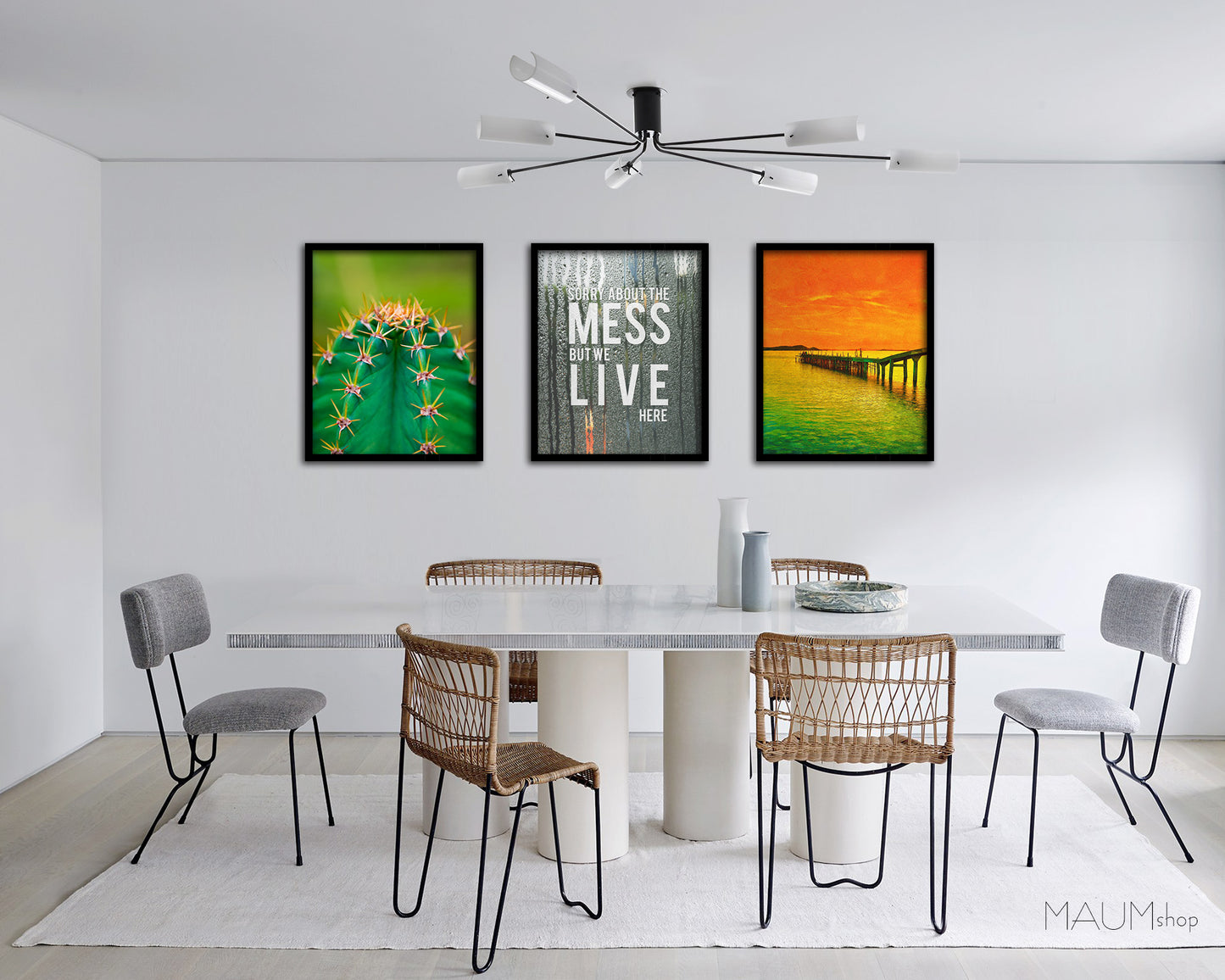 Sorry about the mess but we live here Quote Framed Print Wall Decor Art Gifts