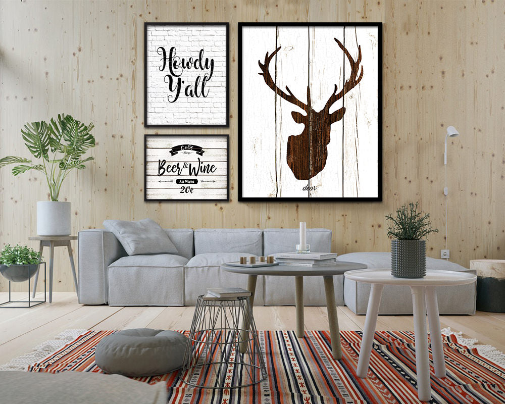 Howdy y'all Quote Framed Artwork Print Home Decor Wall Art Gifts