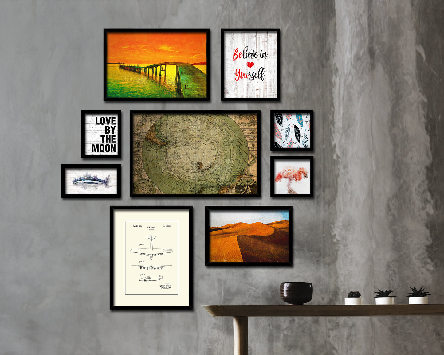 Antarctica South Pole 1872 Vintage Map Framed Print Art Wall Decor Gifts