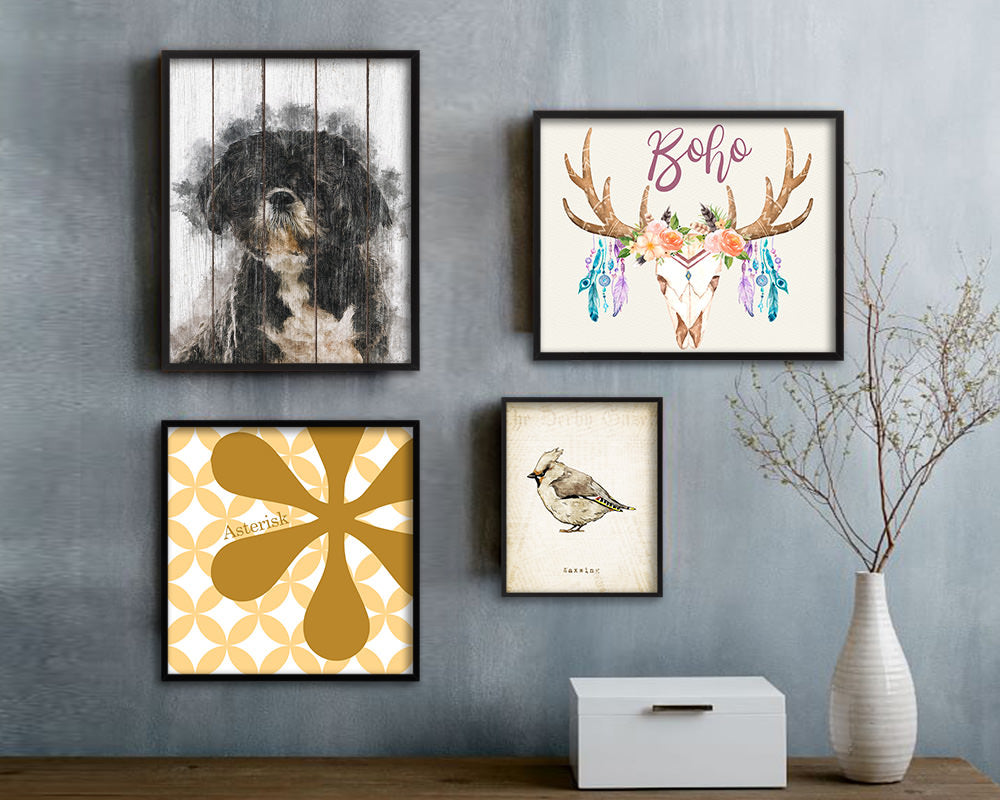 Shih Tzu Dog Puppy Portrait Framed Print Pet Watercolor Wall Decor Art Gifts