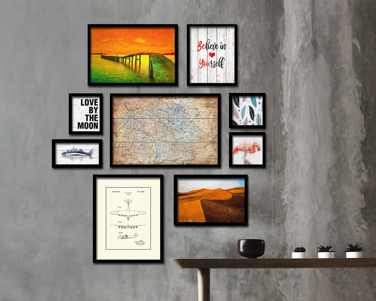 Bavaria Germany Antique Map Framed Print Art Wall Decor Gifts