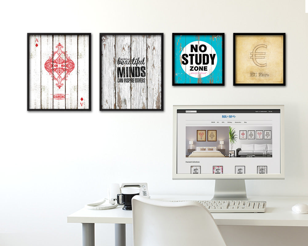 Beautiful minds can inspire others Quote Framed Print Home Decor Wall Art Gifts