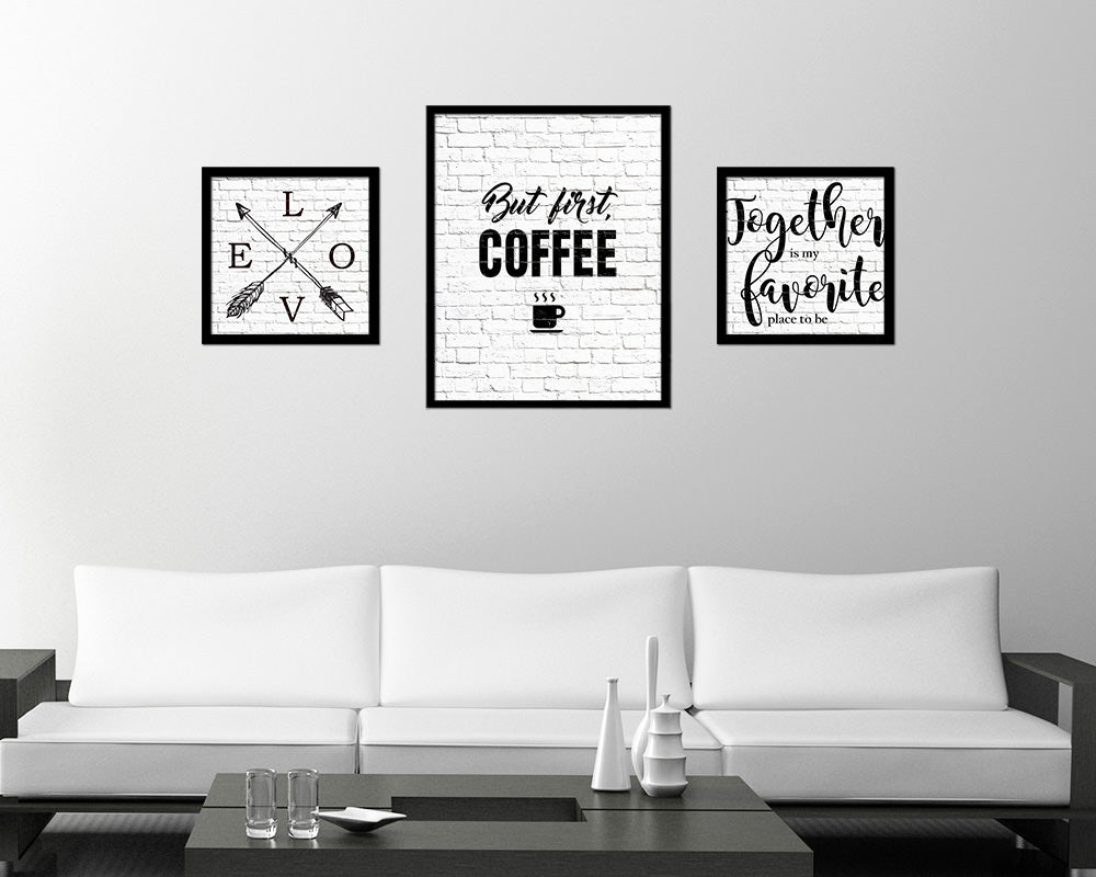 But first, coffee Quote Framed Artwork Print Wall Decor Art Gifts