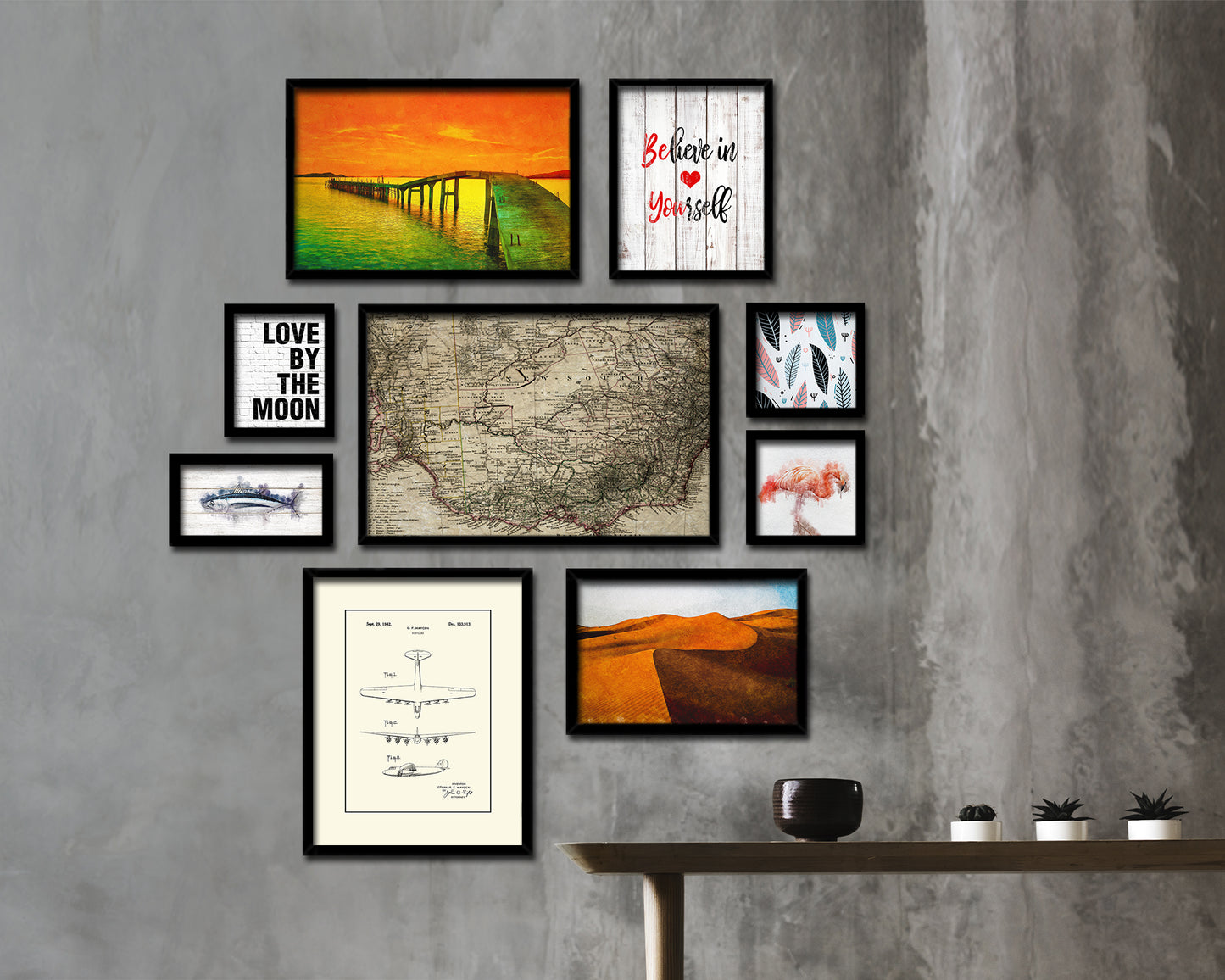 Australia Historical Map Framed Print Art Wall Decor Gifts