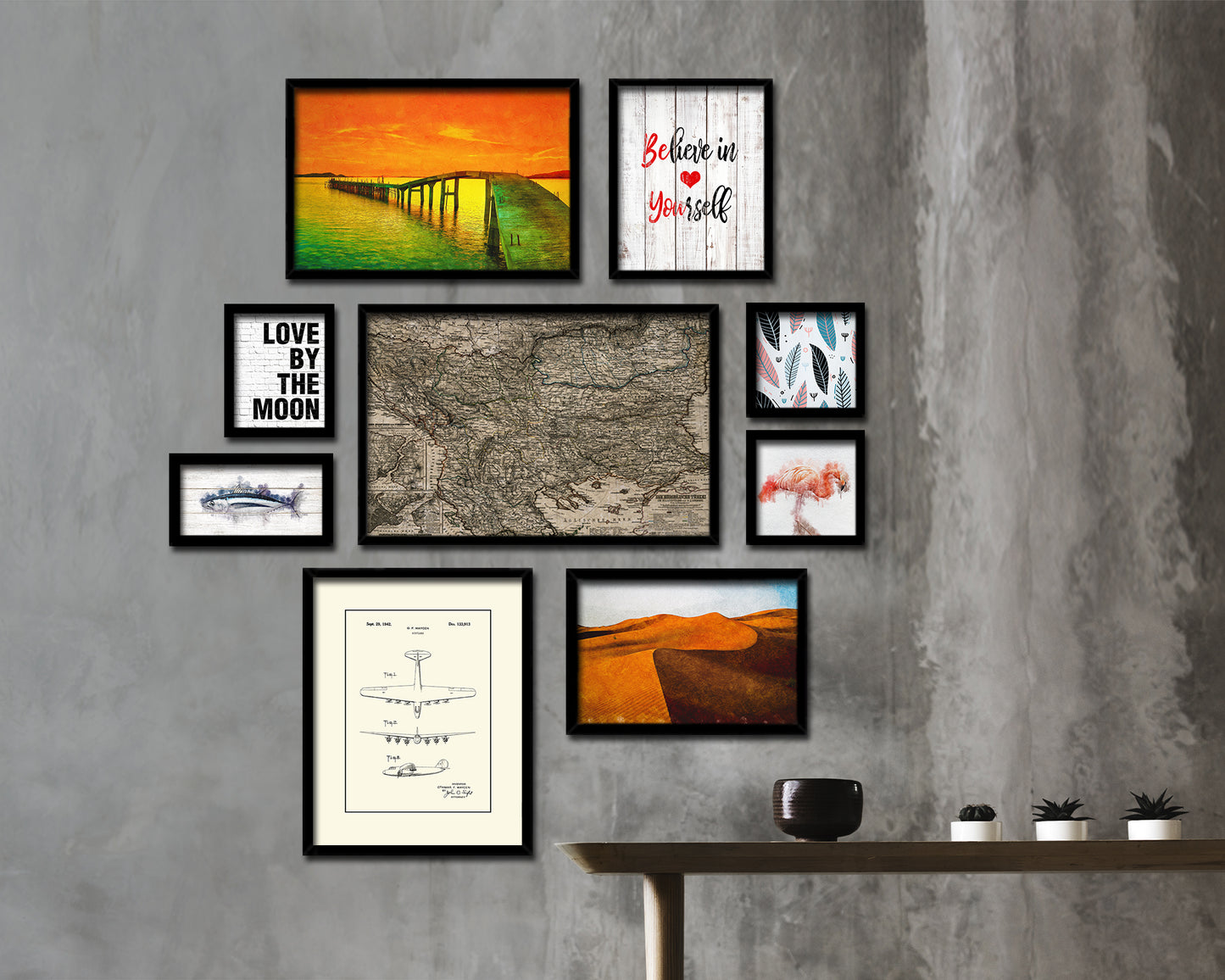 Balkans Hungary Romania Europe's Third World Historical Map Framed Print Art Wall Decor Gifts