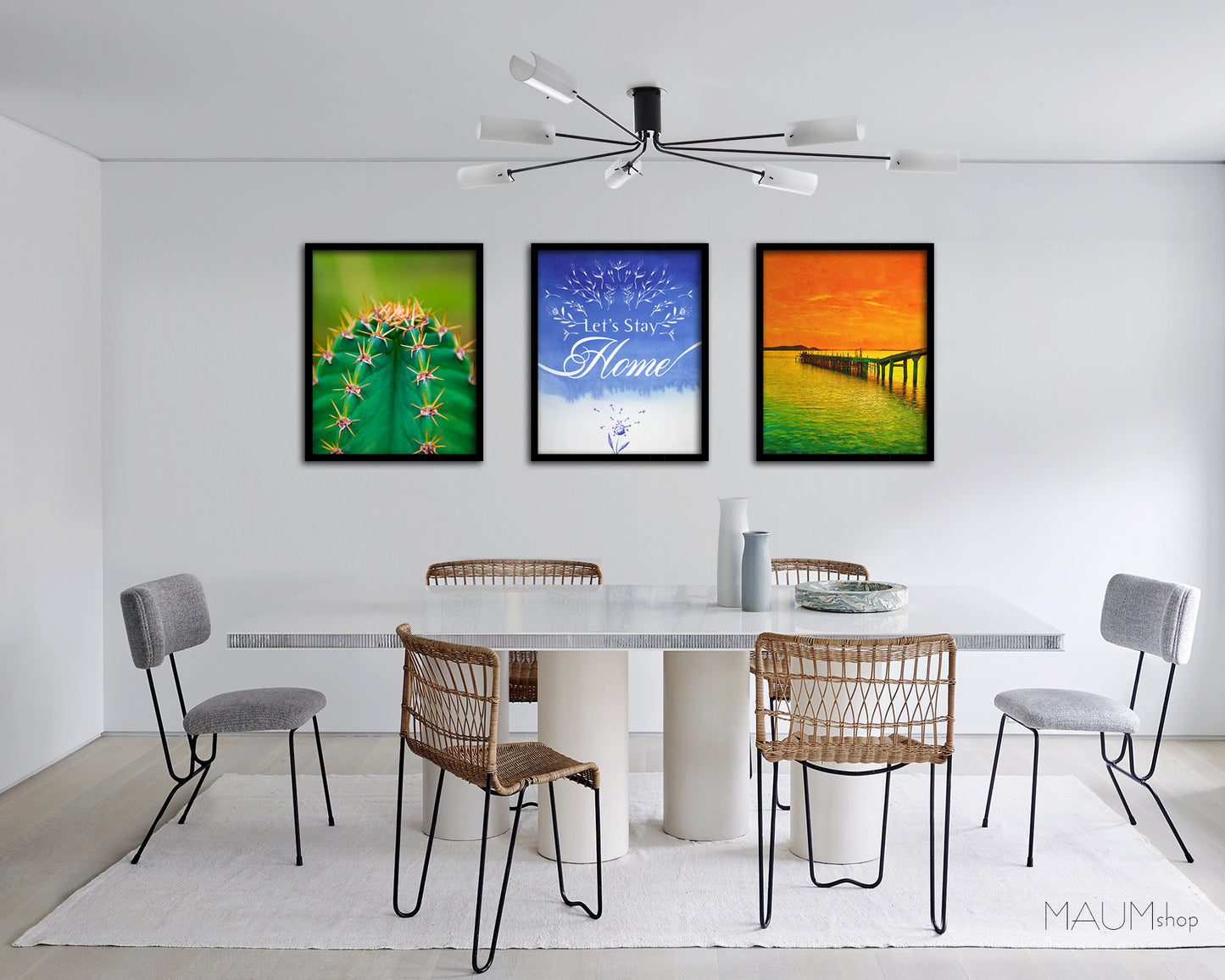 Let's Stay Home Quote Framed Print Wall Decor Art Gifts