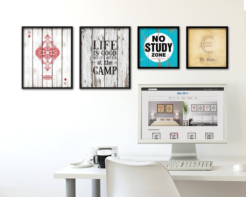 Life is good but it's better at the camp Quote Framed Print Home Decor Wall Art Gifts
