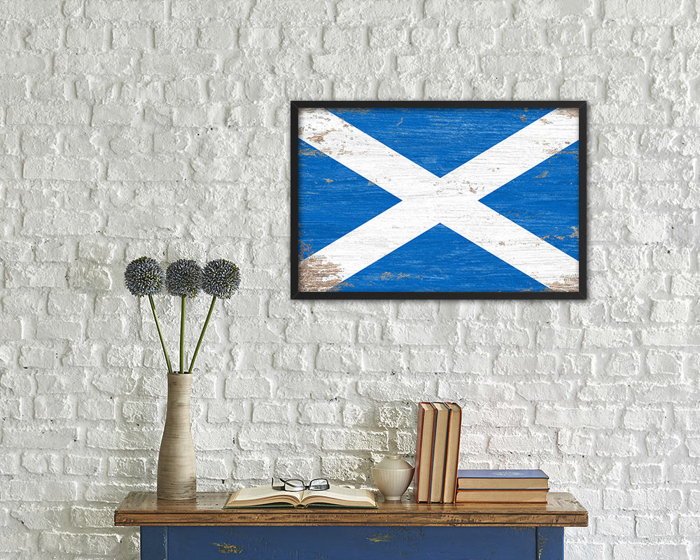 Saudi Arabia Shabby Chic Country Flag Wood Framed Print Wall Art Decor Gifts