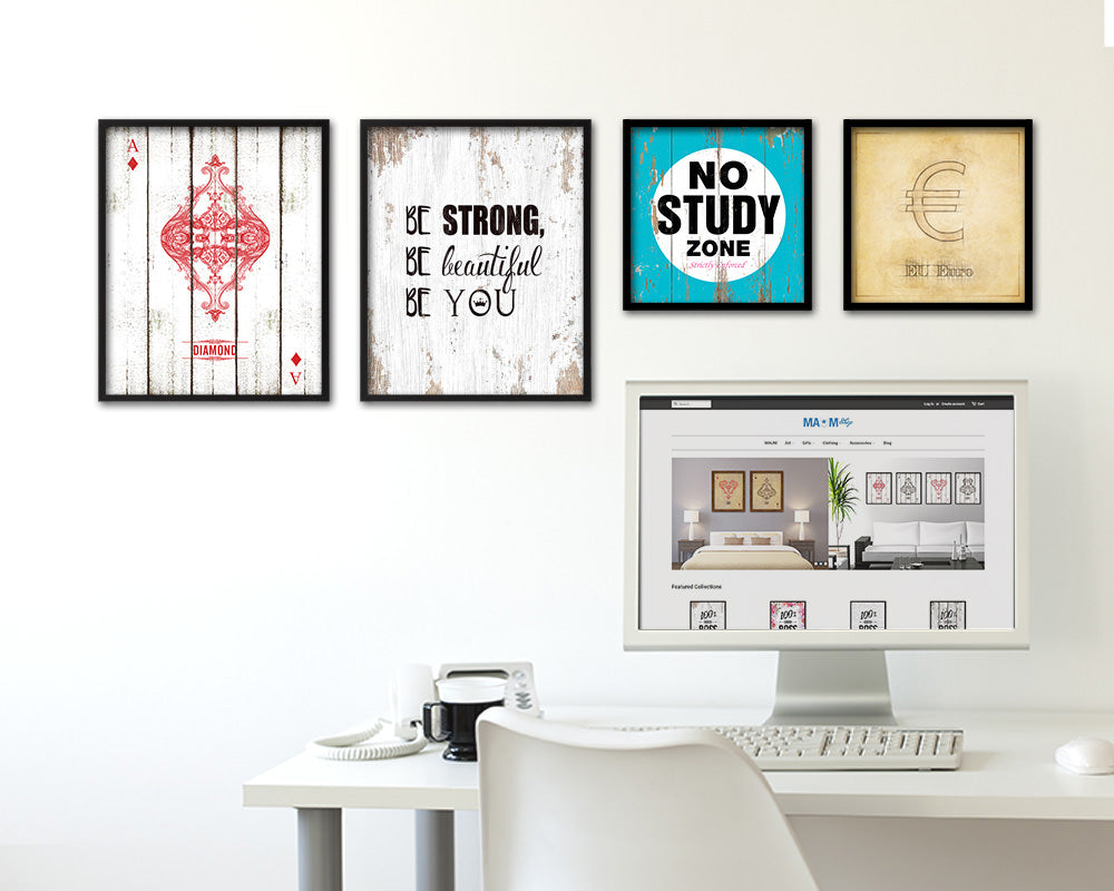 Be strong be beautiful be you Quote Framed Print Home Decor Wall Art Gifts