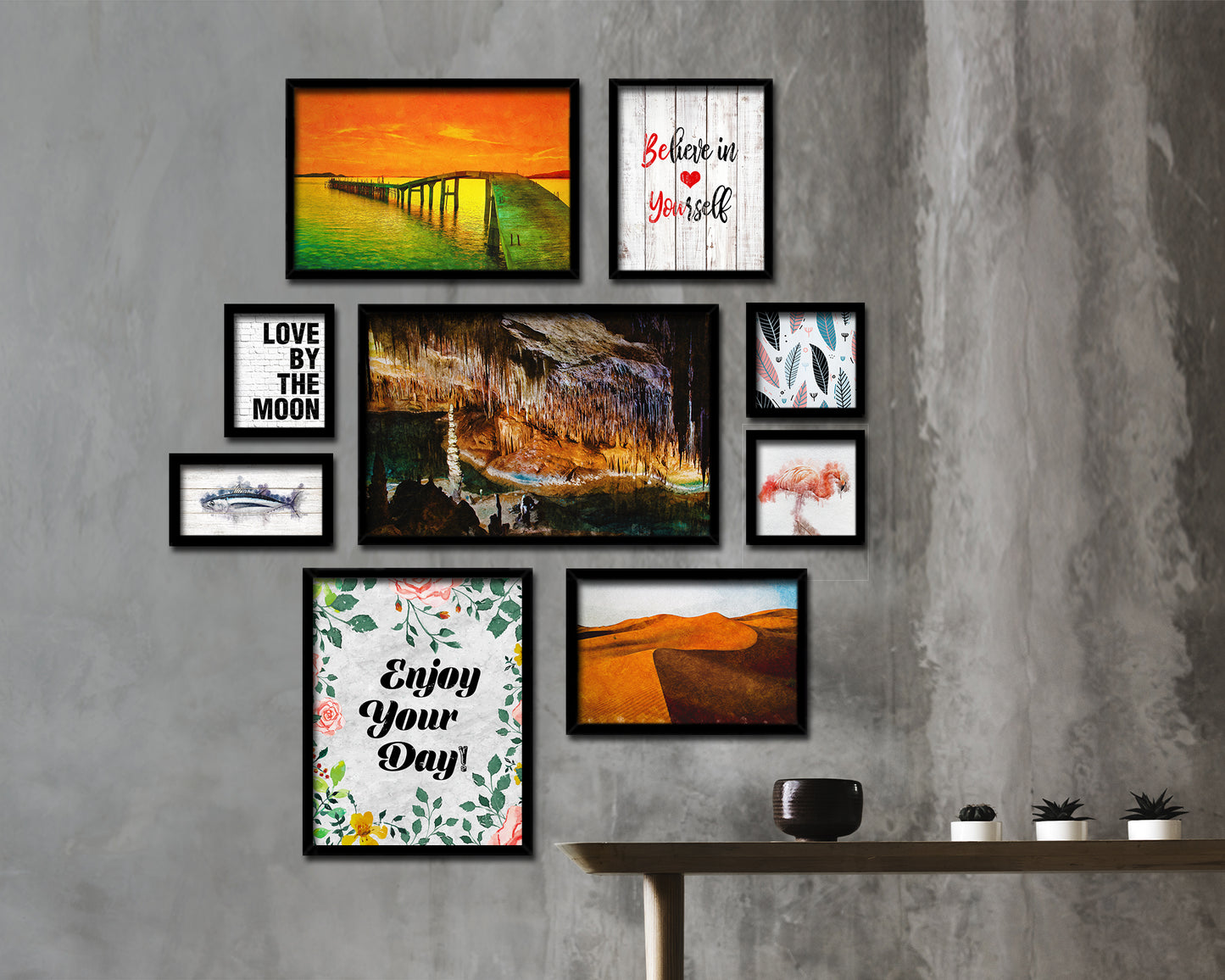 Enjoy your day Quote Framed Print Wall Art Decor Gifts