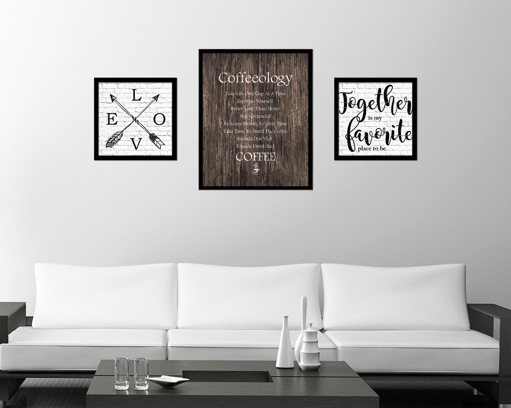 Coffeeology take life one cup at a time Quote Framed Artwork Print Wall Decor Art Gifts