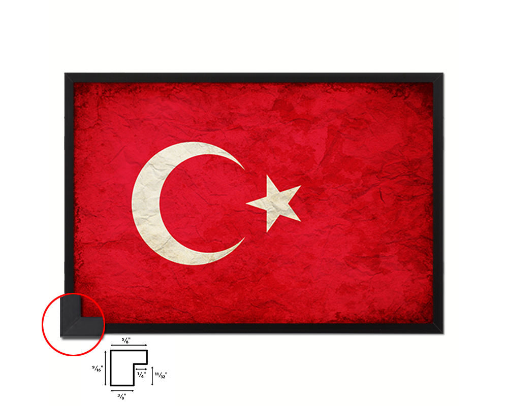 uwb5bRE turkey country vintage flag wood framed print wall art decor gifts
