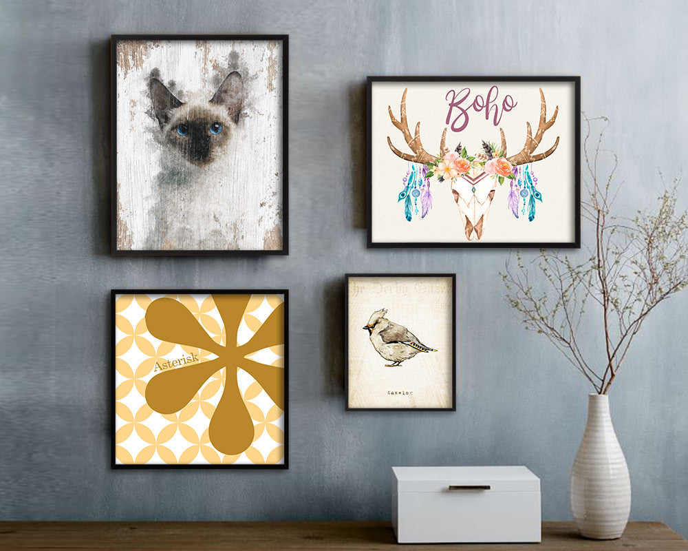 Thai Kitten Cat Kitten Portrait Framed Print Pet Home Decor Custom Watercolor Wall Art Gifts