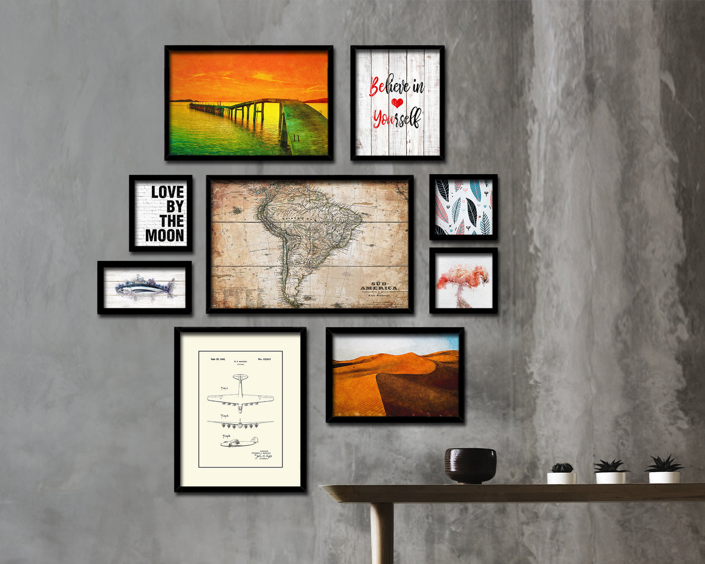 South America Antique Map Framed Print Art Wall Decor Gifts