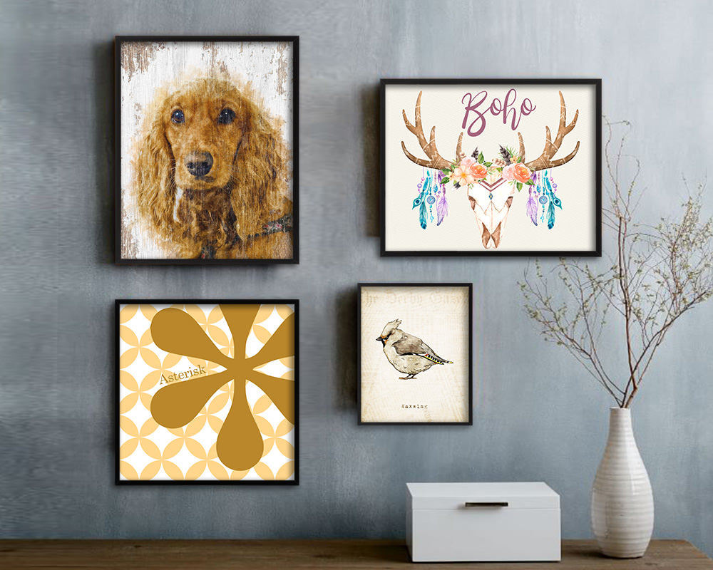 Cocker Spaniel Dog Puppy Portrait Framed Print Pet Watercolor Wall Decor Art Gifts