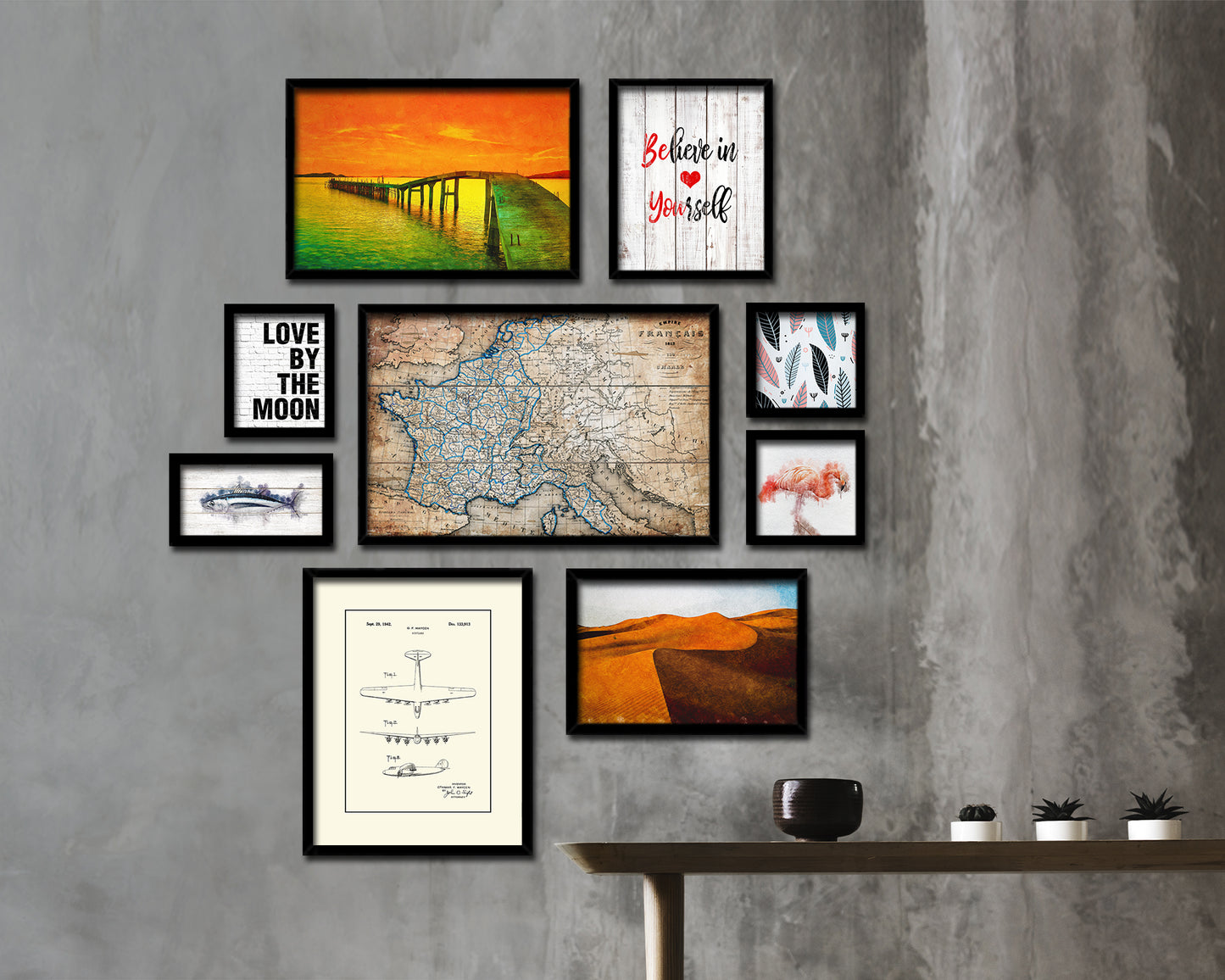 France at the time of the Revolution 1846 Antique Map Framed Print Art Wall Decor Gifts