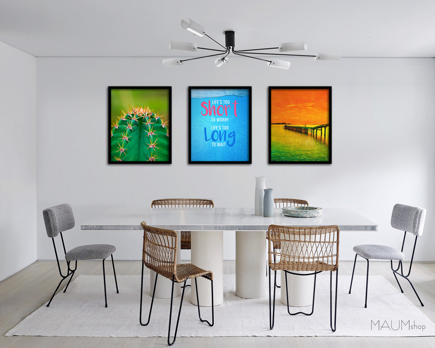 Life is too short to worry Life is too long to wait Quote Framed Print Wall Decor Art Gifts