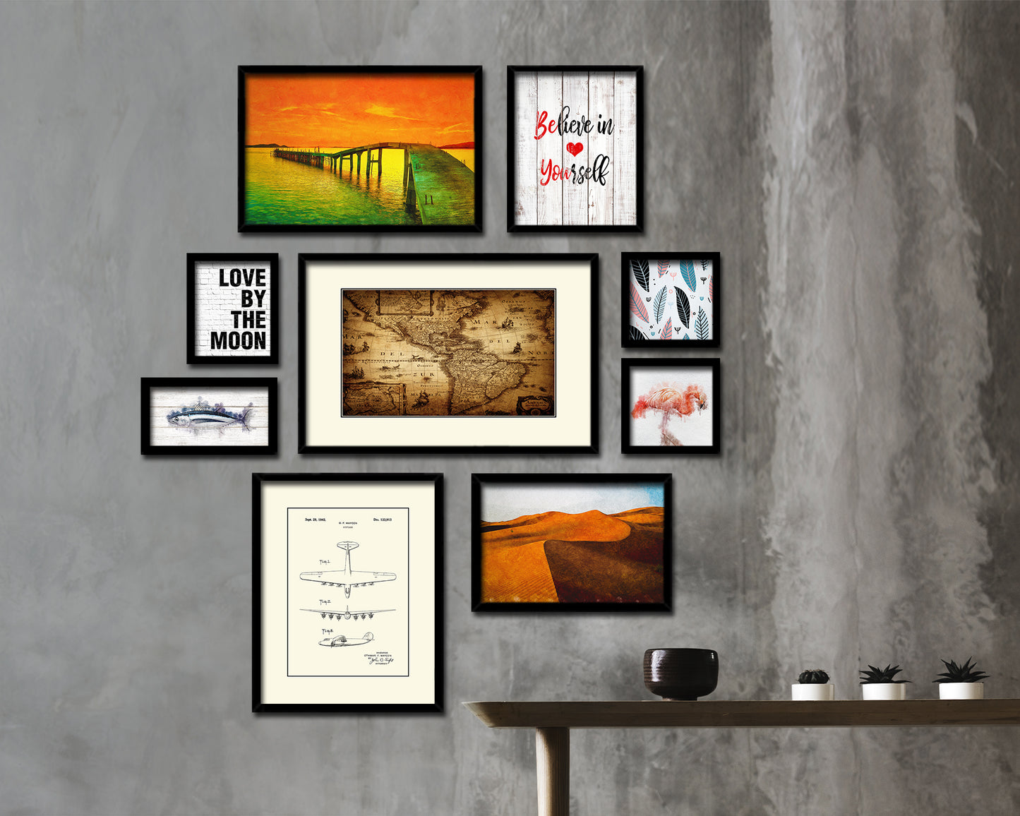 America 1690 Old Map Framed Print Art Wall Decor Gifts