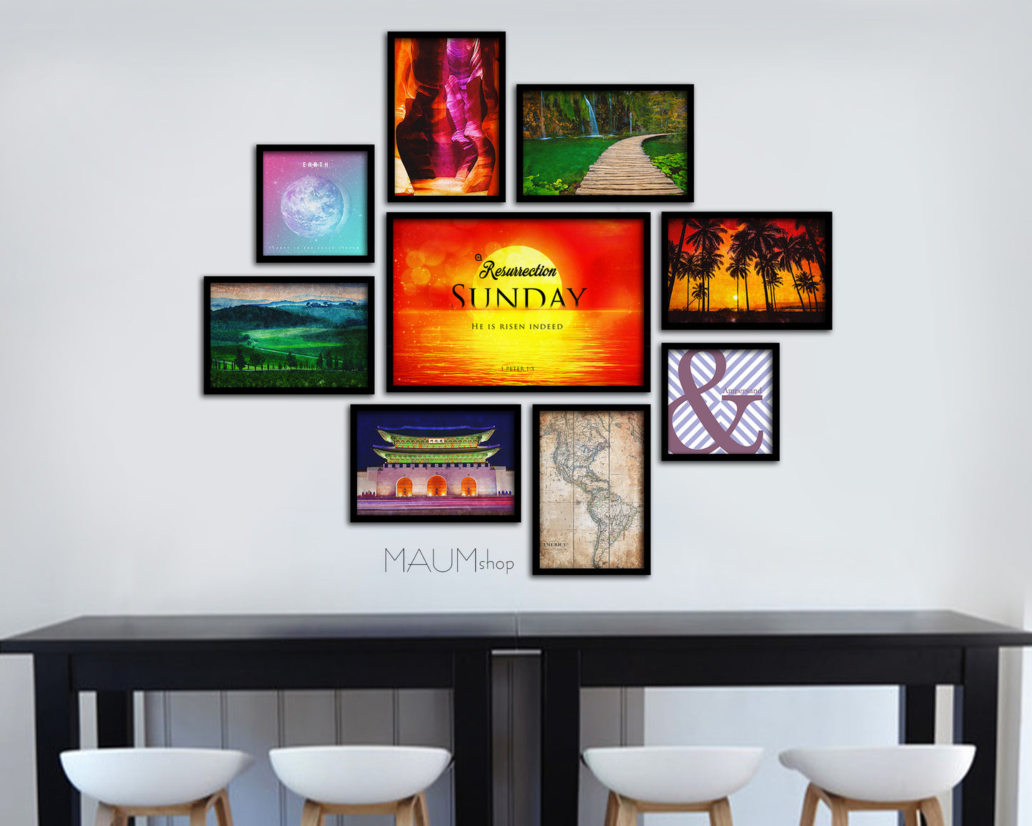 Resurrection Sunday He is risen indeed, 1 Peter 1:3 Bible Verse Scripture Framed Art