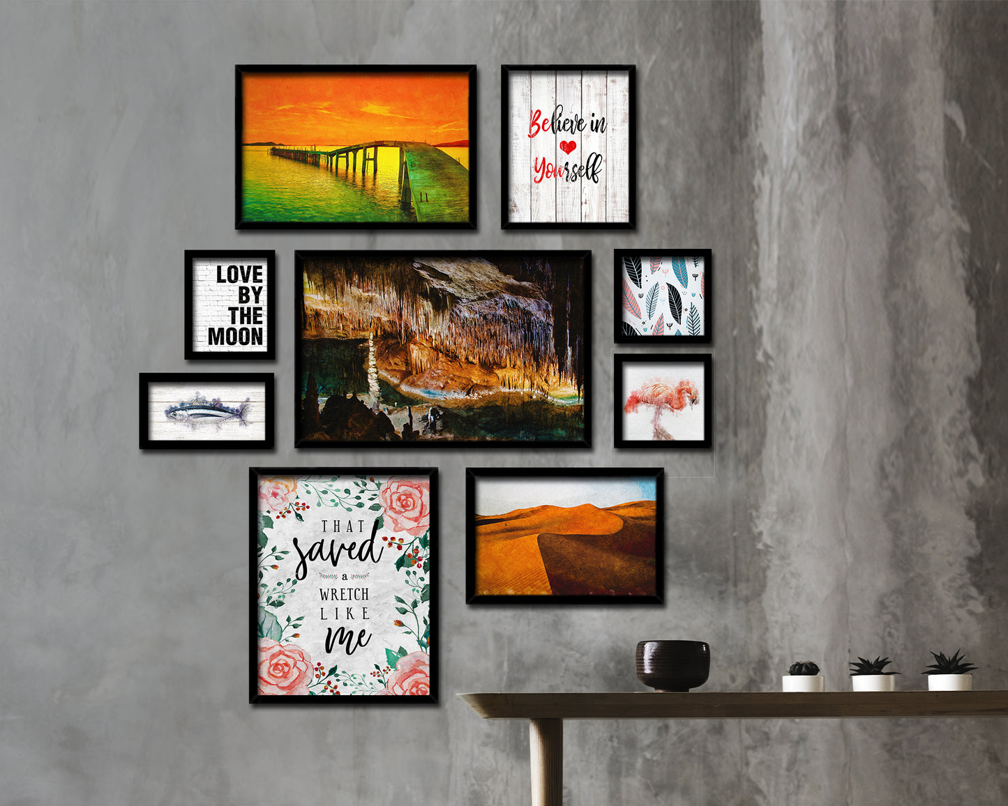 That saved a wretch like me Quote Framed Print Wall Art Decor Gifts