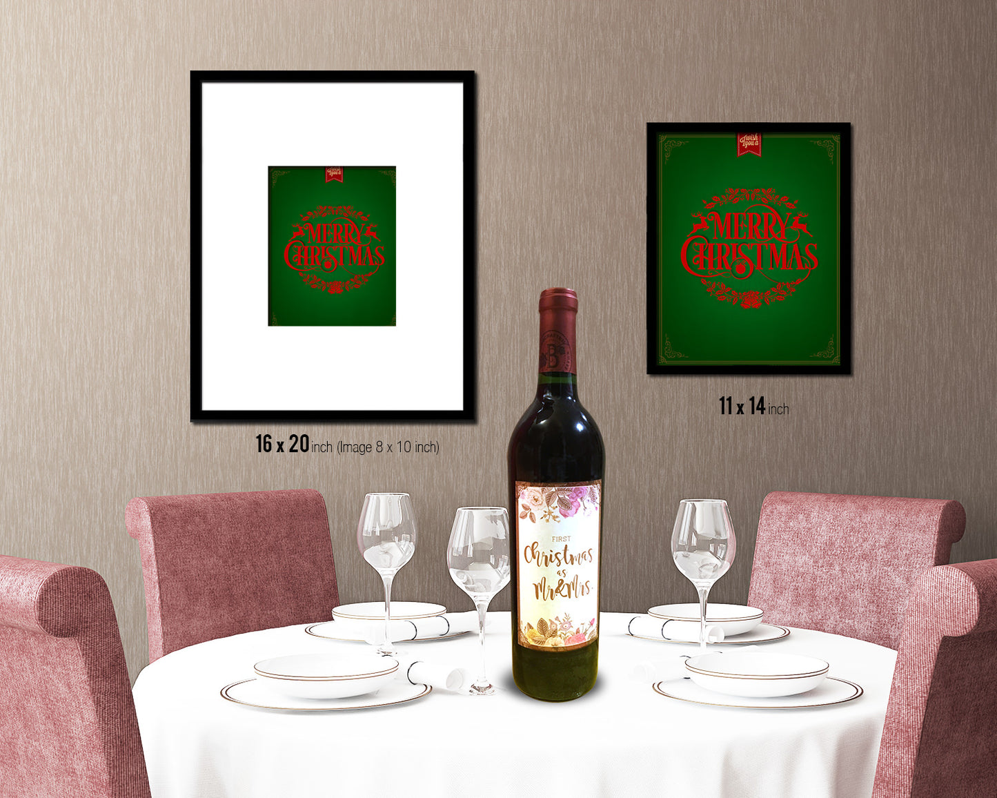 Merry Christmas Tree Holiday Season Gifts Wood Framed Print Home Decor Wall Art