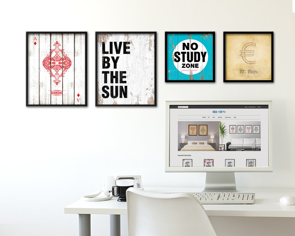 Live by the sun Quote Framed Print Home Decor Wall Art Gifts
