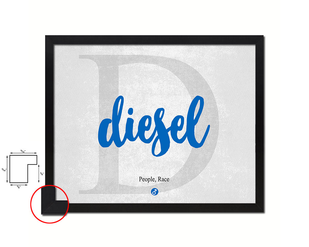 Diesel Personalized Bible Name Plate Framed Print Art Kids Baby Room Wall Decor Gifts