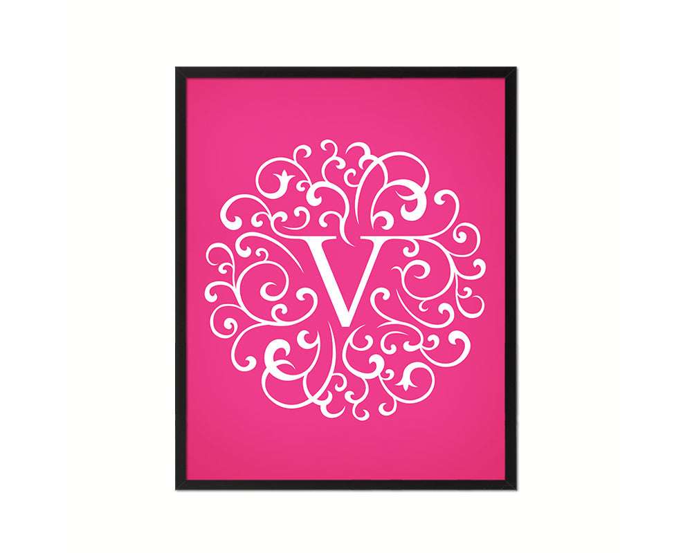 Letter V Personalized Mandela Monogram Framed Prints Wall Art