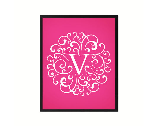 Letter V Personalized Mandela Monogram Framed Prints Wall Art