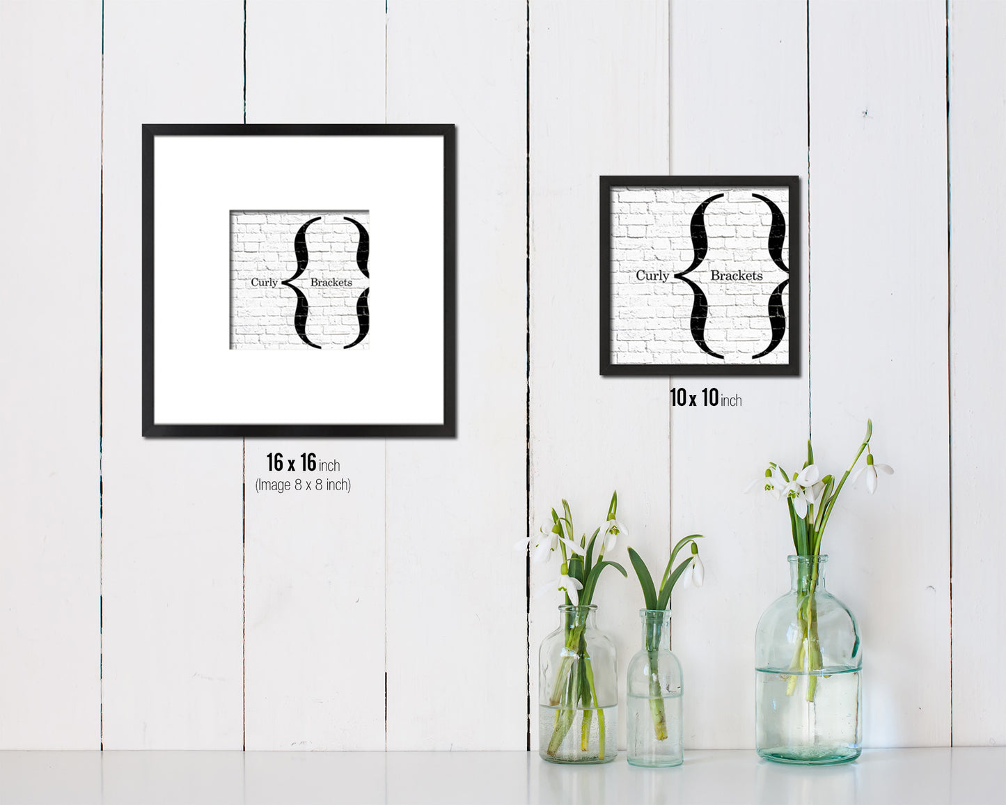 Curly Brackets Punctuation Symbol Framed Print Home Decor Wall Art Teacher Gifts