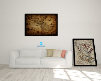 America 1690 Vintage Map Framed Print Art Wall Decor Gifts