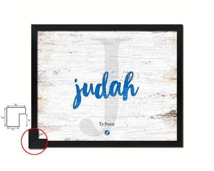 Judah Personalized Bible Name Plate Framed Print Art Kids Baby Room Wall Decor Gifts