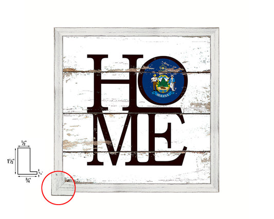 Maine State Flag Home Sign Framed Print Decor Wall Art Gifts