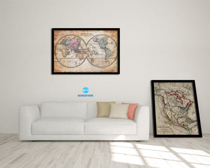 World Weather Storms 1872 Antique Map Framed Print Art Wall Decor Gifts