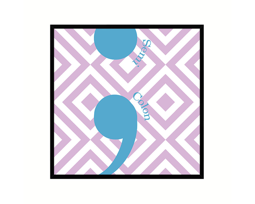 Semicolon Punctuation Symbol Framed Print Home Decor Wall Art Teacher Gifts
