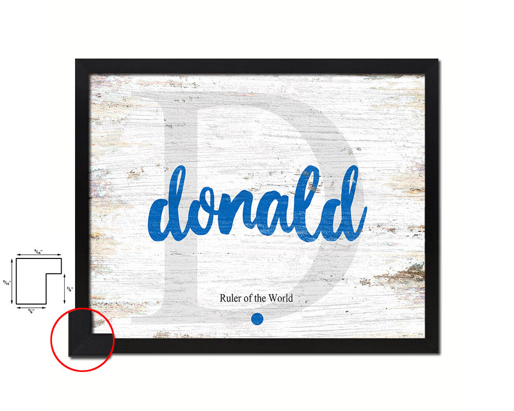 Donald Personalized Bible Name Plate Framed Print Art Kids Baby Room Wall Decor Gifts
