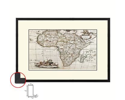 Africa Willem Blaeu Amsterdam 1635 Old Map Framed Print Art Wall Decor Gifts