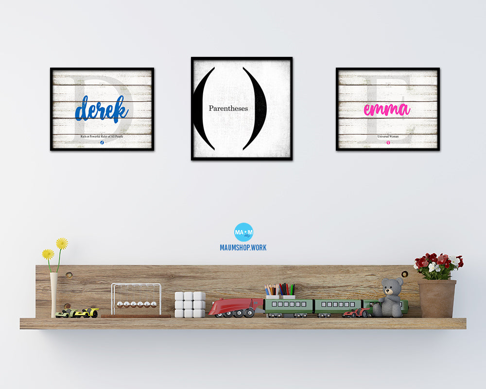 Parentheses Punctuation Symbol Framed Print Home Decor Wall Art Teacher Gifts