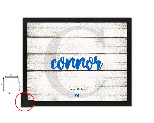 Connor Personalized Bible Name Plate Framed Print Art Kids Baby Room Wall Decor Gifts