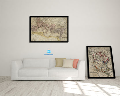 Europe Contantin Empire Historical Map Framed Print Art Wall Decor Gifts