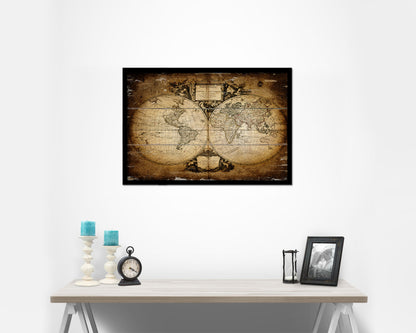 World 1752 Antique Map Framed Print Art Wall Decor Gifts