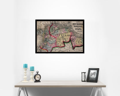 Venezuela Historical Map Framed Print Art Wall Decor Gifts
