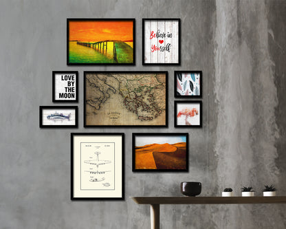 Europe Vintage Map Framed Print Art Wall Decor Gifts