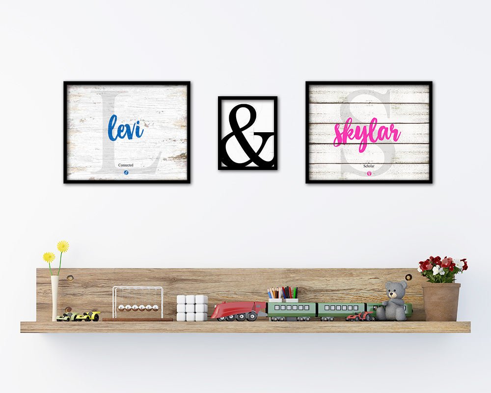 Levi Personalized Bible Name Plate Framed Print Art Kids Baby Room Wall Decor Gifts