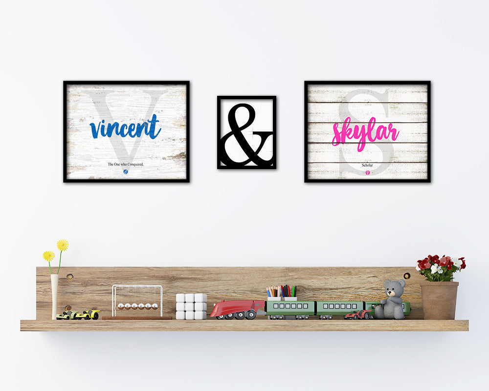 Vincent Personalized Bible Name Plate Framed Print Art Kids Baby Room Wall Decor Gifts