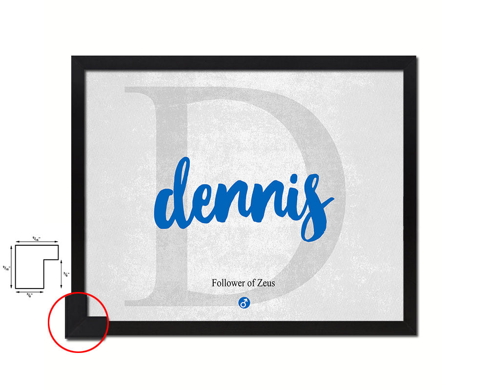 Dennis Personalized Bible Name Plate Framed Print Art Kids Baby Room Wall Decor Gifts