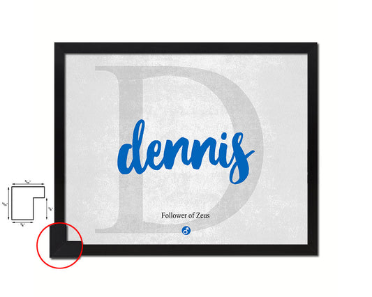Dennis Personalized Bible Name Plate Framed Print Art Kids Baby Room Wall Decor Gifts