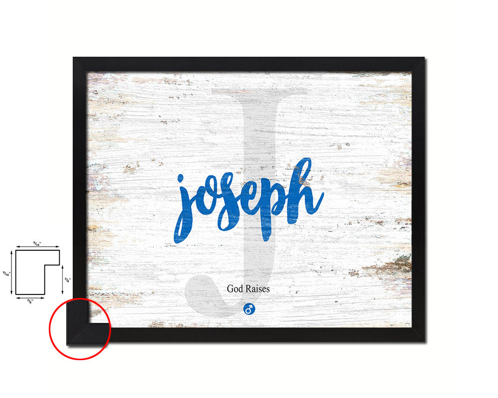 Joseph Personalized Bible Name Plate Framed Print Art Kids Baby Room Wall Decor Gifts