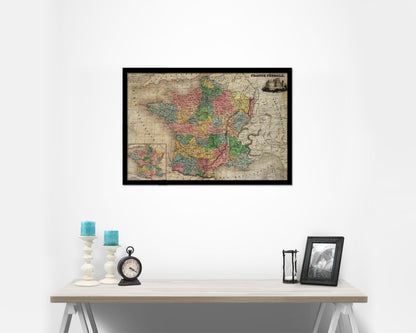 Medieval France Crusades Historical Map Framed Print Art Wall Decor Gifts
